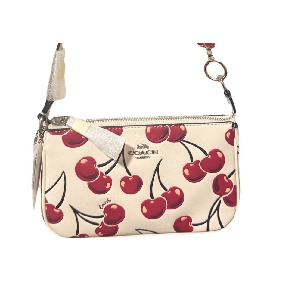 coach Chalk White nolita 19 Red cherry print With Cherry Strap‎ Extender